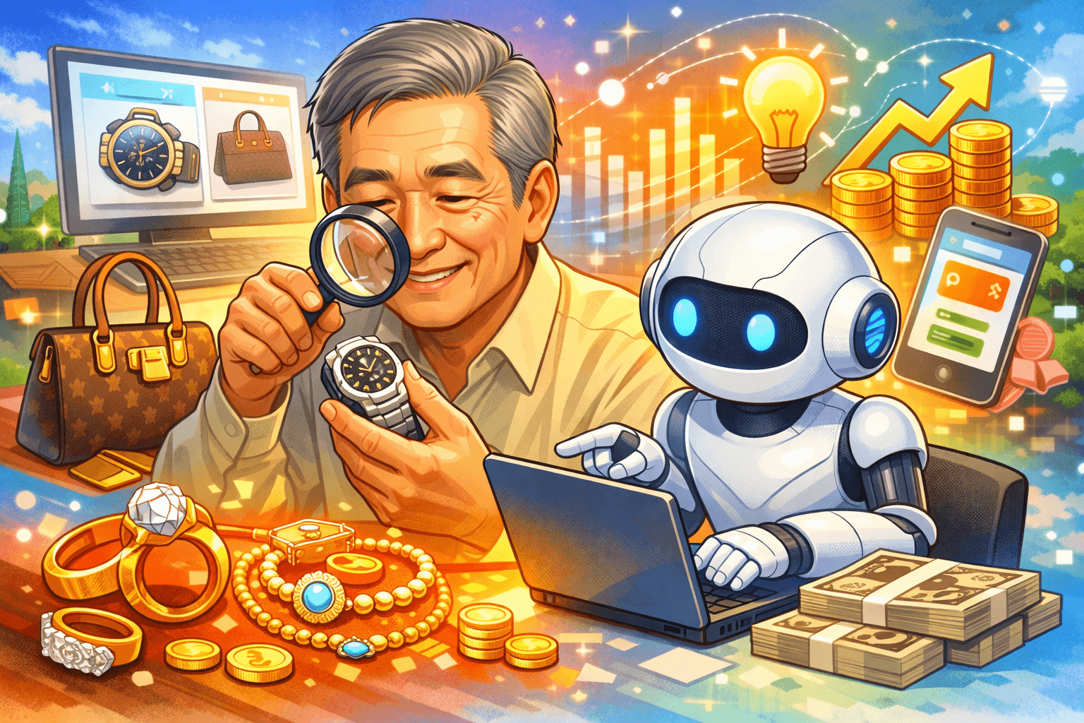 質屋歴35年の目利き力×AIで月3〜5万円|鑑定経験をオンラインで収益化する方法